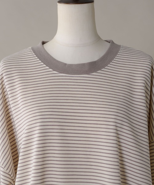 moi tytto(モイテュット)の「くすみ色ボーダースウェット(スウェット・レディース・ボルドー/モカ・FREE)」の16枚目の写真