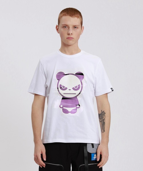 HIPANDA ハイパンダ メンズ オーロラカラー絆創膏 ビッグプリント 半袖Tシャツ（Tシャツ/カットソー）｜HIPANDA（ハイパンダ）