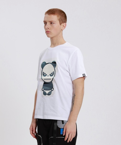 HIPANDA(ハイパンダ)の「HIPANDA ハイパンダ メンズ オーロラカラー絆創膏 ビッグプリント 半袖Tシャツ(Tシャツ/カットソー・メンズ・ブラック/ホワイト/アーミー・LARGE/MEDIUM/SMALL/X-LARGE/XX-LARGE)」の9枚目の写真