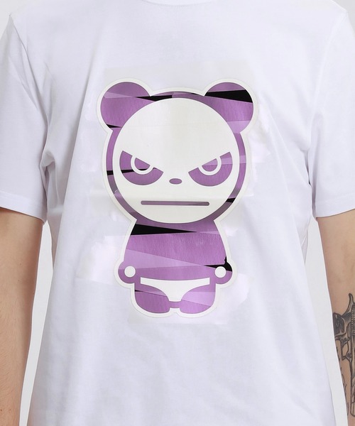 HIPANDA(ハイパンダ)の「HIPANDA ハイパンダ メンズ オーロラカラー絆創膏 ビッグプリント 半袖Tシャツ(Tシャツ/カットソー・メンズ・ブラック/ホワイト/アーミー・LARGE/MEDIUM/SMALL/X-LARGE/XX-LARGE)」の7枚目の写真