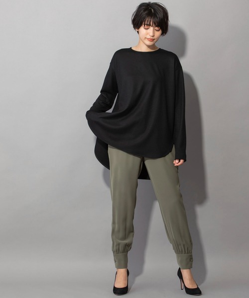 Munich（ミューニック）の「ストレッチダイアゴナル　カフヘムパンツ（その他パンツ・レディース・ブラック/カーキ/ボルドー/ダークベージュ・S/M/XS）」の12枚目の写真