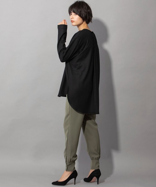 Munich（ミューニック）の「ストレッチダイアゴナル　カフヘムパンツ（その他パンツ・レディース・ブラック/カーキ/ボルドー/ダークベージュ・S/M/XS）」の13枚目の写真