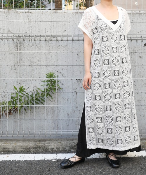 セール Zozo限定 サキシマamp タイル柄レース2wayロングワンピース ワンピース Sakishimatokyo サキシマトーキョー のファッション通販 Zozotown