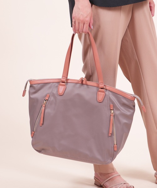 BASE（ベース）の「レディース ナイロン トートバッグ（トートバッグ・レディース・マスタード/ピンク/グリーン/ブラック/ベージュ/グレー・FREE）」の3枚目の写真