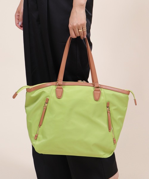 BASE（ベース）の「レディース ナイロン トートバッグ（トートバッグ・レディース・マスタード/ピンク/グリーン/ブラック/ベージュ/グレー・FREE）」の5枚目の写真