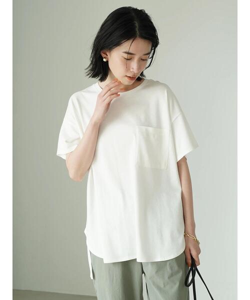 AMERICAN HOLIC（アメリカンホリック）の「異素材ポケットカットプルオーバー（Tシャツ/カットソー・レディース・ブラック/オフホワイト/ブルー・L/M）」の7枚目の写真