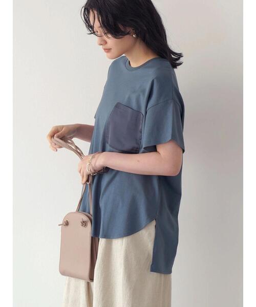 AMERICAN HOLIC（アメリカンホリック）の「異素材ポケットカットプルオーバー（Tシャツ/カットソー・レディース・ブラック/オフホワイト/ブルー・L/M）」の9枚目の写真