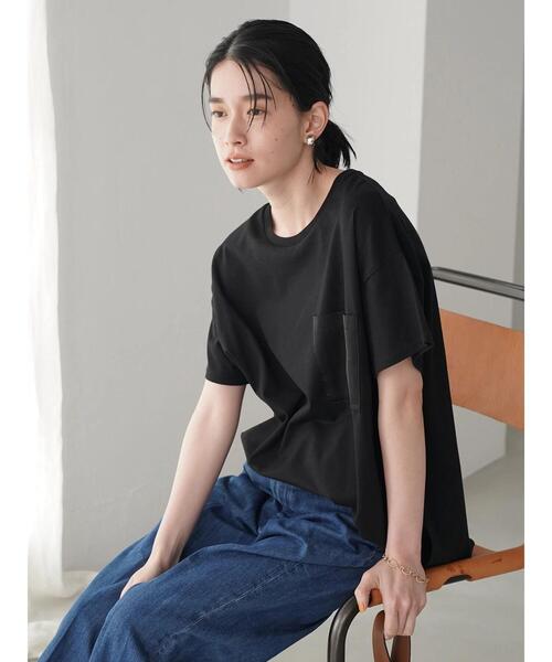 AMERICAN HOLIC（アメリカンホリック）の「異素材ポケットカットプルオーバー（Tシャツ/カットソー・レディース・ブラック/オフホワイト/ブルー・L/M）」の10枚目の写真