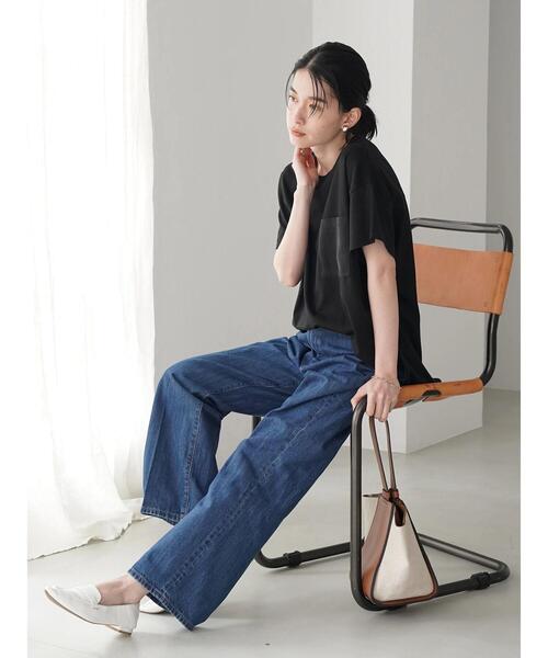 AMERICAN HOLIC（アメリカンホリック）の「異素材ポケットカットプルオーバー（Tシャツ/カットソー・レディース・ブラック/オフホワイト/ブルー・L/M）」の13枚目の写真