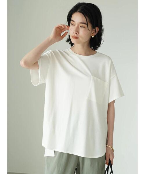 AMERICAN HOLIC（アメリカンホリック）の「異素材ポケットカットプルオーバー（Tシャツ/カットソー・レディース・ブラック/オフホワイト/ブルー・L/M）」の14枚目の写真