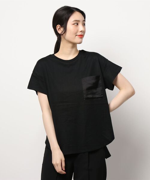 AMERICAN HOLIC（アメリカンホリック）の「異素材ポケットカットプルオーバー（Tシャツ/カットソー・レディース・ブラック/オフホワイト/ブルー・L/M）」の6枚目の写真