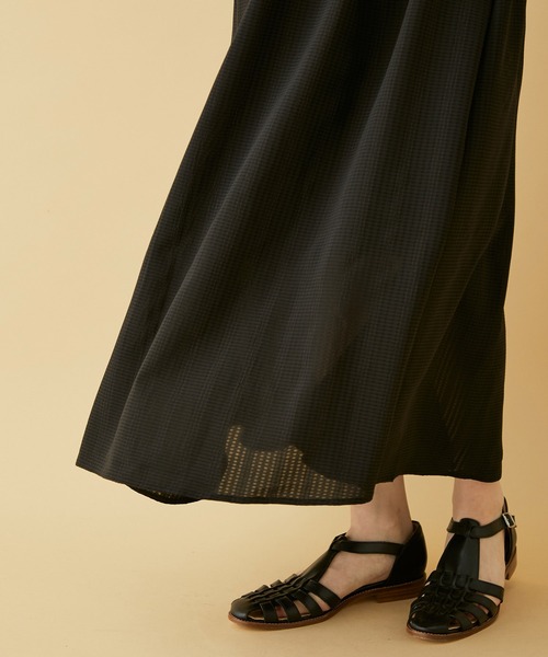 MADEMOISELLE ROPE'（マドモアゼル ロペ）の「キャンディースリーブフロントボタンロングワンピース（ワンピース・レディース・ブラック/ブラウン系その他2・38）」の8枚目の写真