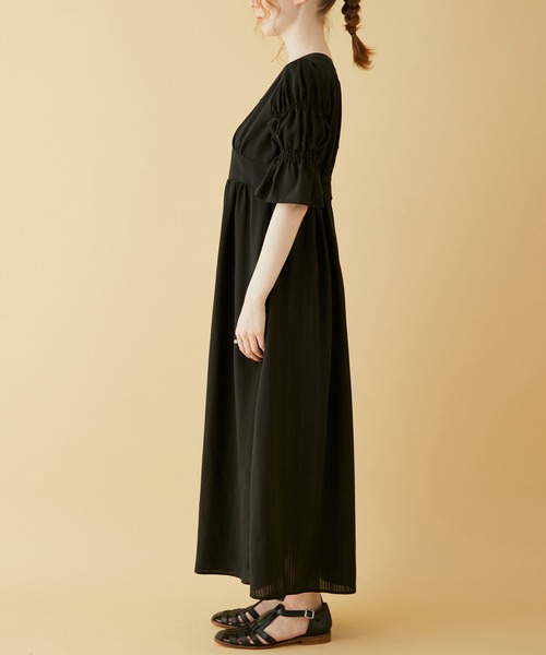 MADEMOISELLE ROPE'（マドモアゼル ロペ）の「キャンディースリーブフロントボタンロングワンピース（ワンピース・レディース・ブラック/ブラウン系その他2・38）」の10枚目の写真