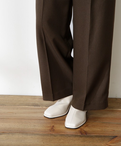 N.（N. Natural Beauty Basic）（エヌエヌナチュラルビューティーベーシック）の「【S Size Line】◆イージーケアベルト付ワイドパンツ（その他パンツ・レディース・ブラウン/チェック/ブルー・SMALL/MEDIUM）」の6枚目の写真