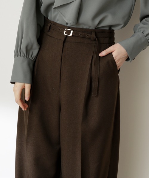 N.（N. Natural Beauty Basic）（エヌエヌナチュラルビューティーベーシック）の「【S Size Line】◆イージーケアベルト付ワイドパンツ（その他パンツ・レディース・ブラウン/チェック/ブルー・SMALL/MEDIUM）」の11枚目の写真