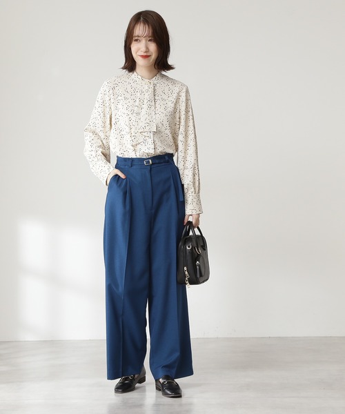 N.（N. Natural Beauty Basic）（エヌエヌナチュラルビューティーベーシック）の「【S Size Line】◆イージーケアベルト付ワイドパンツ（その他パンツ・レディース・ブラウン/チェック/ブルー・SMALL/MEDIUM）」の19枚目の写真