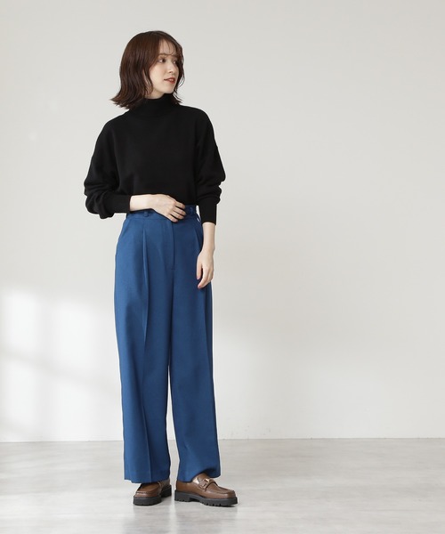 N.（N. Natural Beauty Basic）（エヌエヌナチュラルビューティーベーシック）の「【S Size Line】◆イージーケアベルト付ワイドパンツ（その他パンツ・レディース・ブラウン/チェック/ブルー・SMALL/MEDIUM）」の17枚目の写真