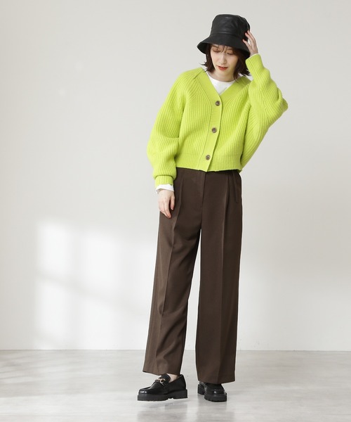 N.（N. Natural Beauty Basic）（エヌエヌナチュラルビューティーベーシック）の「【S Size Line】◆イージーケアベルト付ワイドパンツ（その他パンツ・レディース・ブラウン/チェック/ブルー・SMALL/MEDIUM）」の21枚目の写真