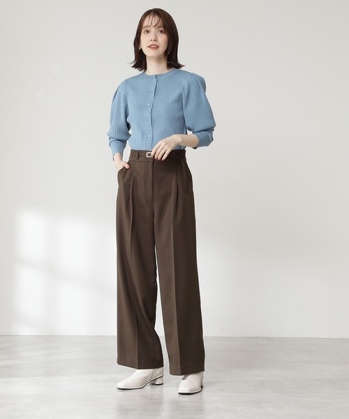 N.（N. Natural Beauty Basic）（エヌエヌナチュラルビューティーベーシック）の「【S Size Line】◆イージーケアベルト付ワイドパンツ（その他パンツ・レディース・ブラウン/チェック/ブルー・SMALL/MEDIUM）」の20枚目の写真