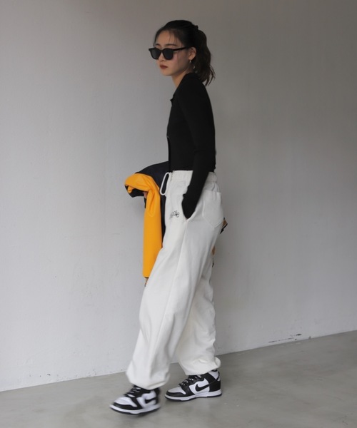 SHAGGIE(シャギー)の「フロントスナップ襟付きリブトップス(Tシャツ/カットソー・レディース・ホワイト/ブラック/ネイビー/カーキ・FREE)」の16枚目の写真