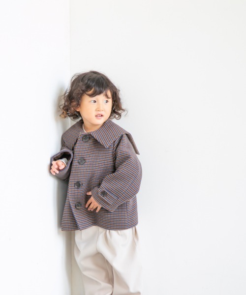 LOWRYS FARM(ローリーズファーム)の「チェックセーラーコート 950173(その他アウター・キッズ・チェック・110cm/120cm/130cm)」の1枚目の写真