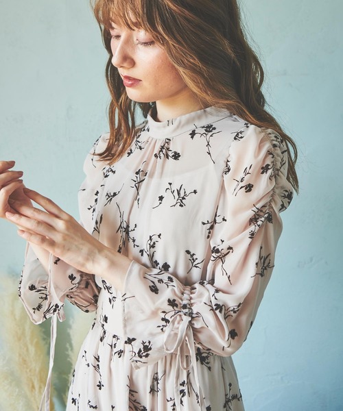 NOELA（ノエラ）の「フロッキーエアリーワンピ（ワンピース・レディース・ブラック/ベージュ/モカ・S/M）」の16枚目の写真