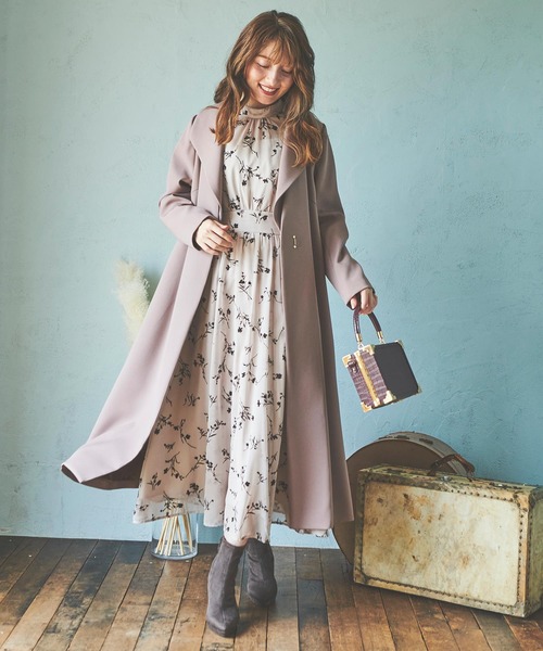 NOELA（ノエラ）の「フロッキーエアリーワンピ（ワンピース・レディース・ブラック/ベージュ/モカ・S/M）」の18枚目の写真