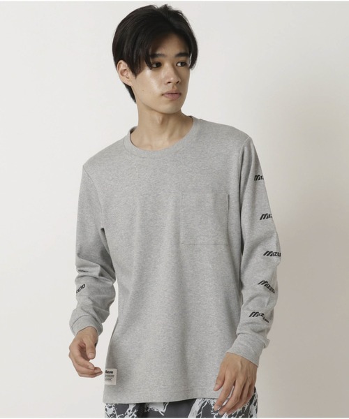 MIZUNO SPORTS STYLE（ミズノスポーツスタイル）の「Ｔシャツ（長袖）［ユニセックス］（Tシャツ/カットソー・メンズ・ホワイト/ブラック/ライム/グレー・M/L/XL）」の3枚目の写真