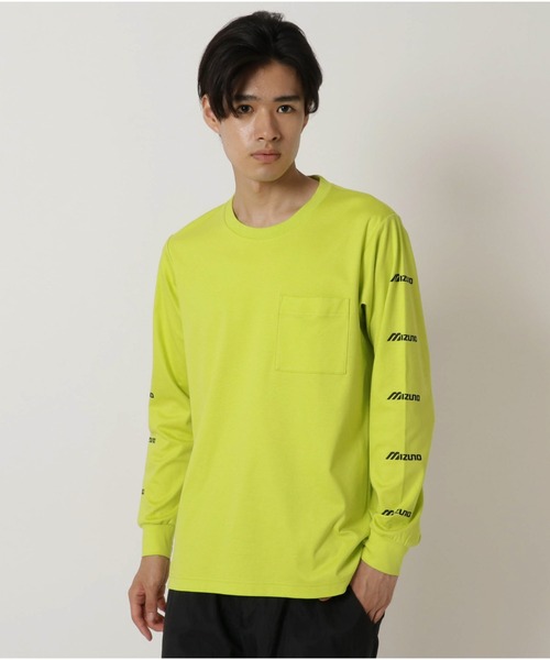MIZUNO SPORTS STYLE（ミズノスポーツスタイル）の「Ｔシャツ（長袖）［ユニセックス］（Tシャツ/カットソー・メンズ・ホワイト/ブラック/ライム/グレー・M/L/XL）」の4枚目の写真