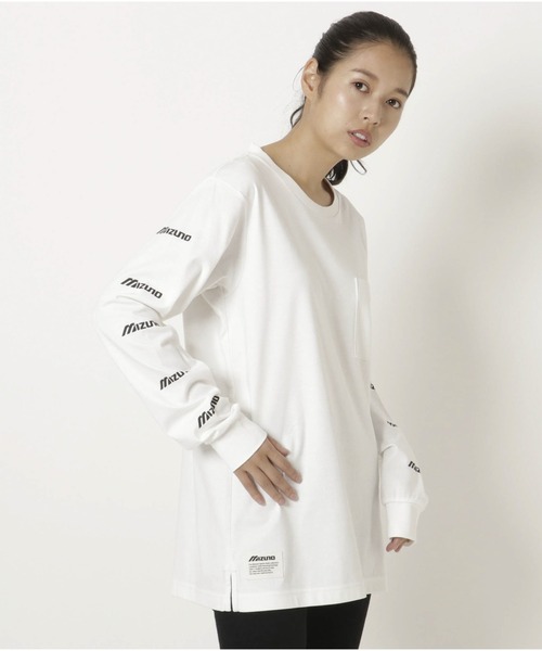 MIZUNO SPORTS STYLE（ミズノスポーツスタイル）の「Ｔシャツ（長袖）［ユニセックス］（Tシャツ/カットソー・メンズ・ホワイト/ブラック/ライム/グレー・M/L/XL）」の15枚目の写真