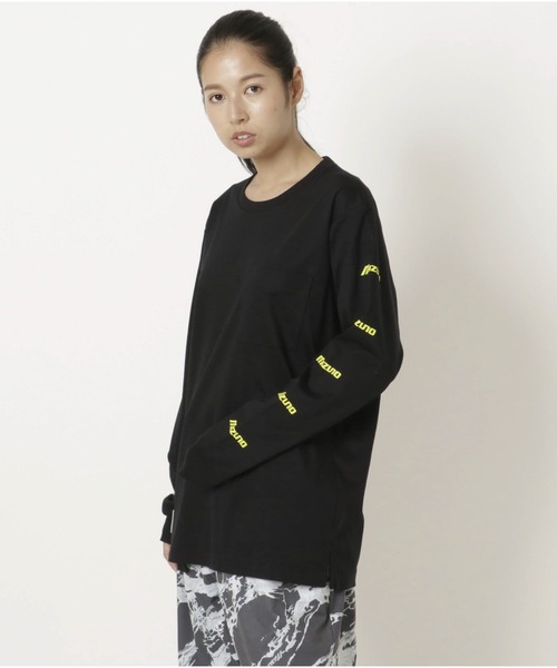 MIZUNO SPORTS STYLE（ミズノスポーツスタイル）の「Ｔシャツ（長袖）［ユニセックス］（Tシャツ/カットソー・メンズ・ホワイト/ブラック/ライム/グレー・M/L/XL）」の7枚目の写真