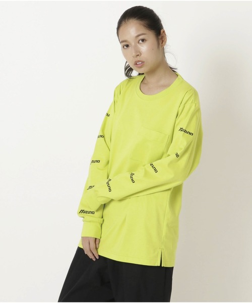MIZUNO SPORTS STYLE（ミズノスポーツスタイル）の「Ｔシャツ（長袖）［ユニセックス］（Tシャツ/カットソー・メンズ・ホワイト/ブラック/ライム/グレー・M/L/XL）」の10枚目の写真