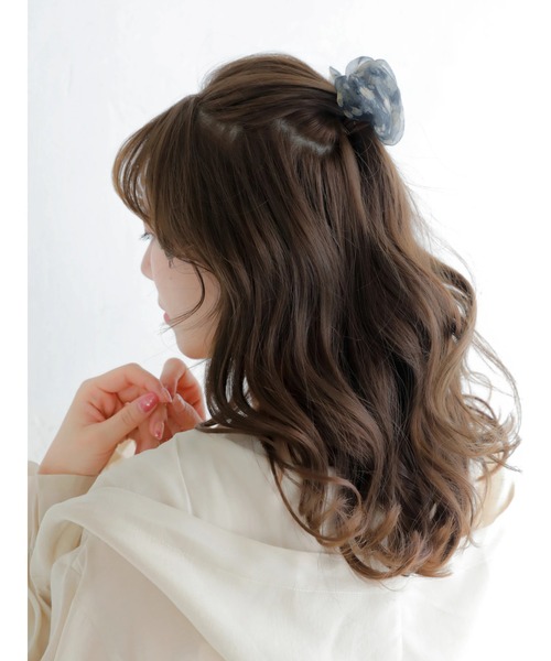 Areeam（アリーム）の「花柄ヘアカフ（ヘアゴム・レディース・ブラック/ベージュ/ピンク・FREE）」の10枚目の写真