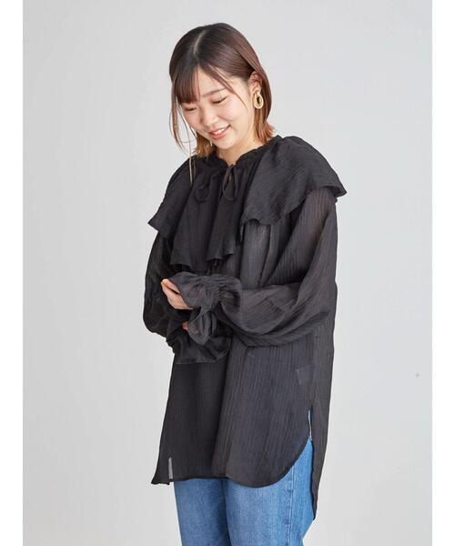 Sugar spoon（シュガースプーン）の「・SUGAR SPOON ラッフルエリセットチュニック＊（シャツ/ブラウス・レディース・グレイッシュベージュ/アイボリー/グリーン/ブラック・FREE）」の15枚目の写真