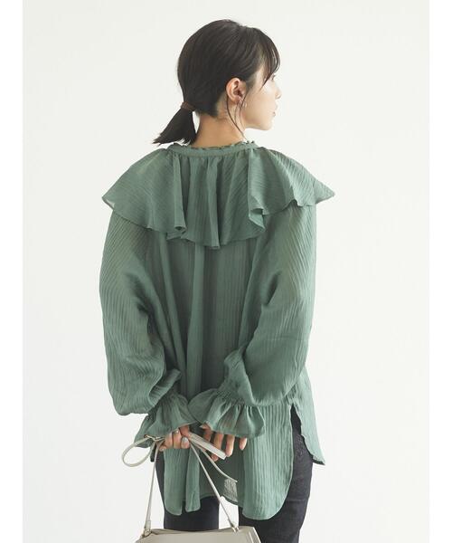 Sugar spoon（シュガースプーン）の「・SUGAR SPOON ラッフルエリセットチュニック＊（シャツ/ブラウス・レディース・グレイッシュベージュ/アイボリー/グリーン/ブラック・FREE）」の22枚目の写真