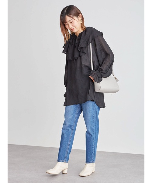 Sugar spoon（シュガースプーン）の「・SUGAR SPOON ラッフルエリセットチュニック＊（シャツ/ブラウス・レディース・グレイッシュベージュ/アイボリー/グリーン/ブラック・FREE）」の5枚目の写真