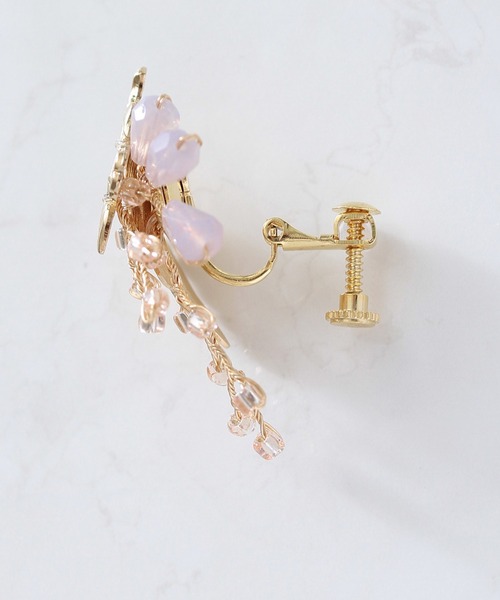 NOIR DE POUPEE（ノワールドプーペ）の「Soir　枝葉　イヤリング（イヤリング・レディース・ピンク・FREE）」の4枚目の写真