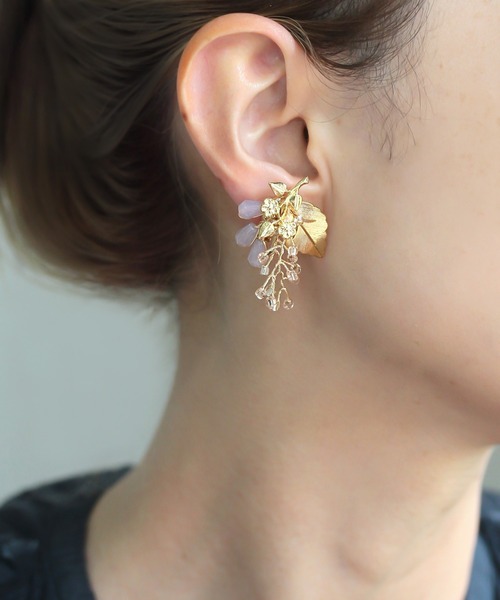 NOIR DE POUPEE（ノワールドプーペ）の「Soir　枝葉　イヤリング（イヤリング・レディース・ピンク・FREE）」の7枚目の写真