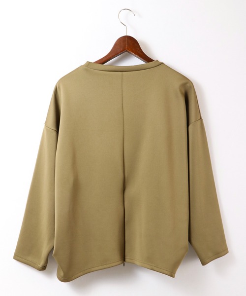 FUNALIVE（ファンアライブ）の「【Laliberte】　ダンボールニット素材　BIGシルエットプルオーバー（チュニック・レディース・レッド/マスタード/グレー/ブルー/カーキ/ブラック/オフホワイト・M/L）」の15枚目の写真