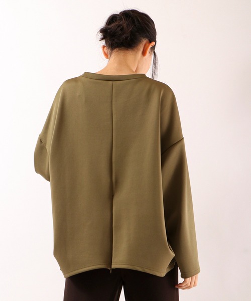 FUNALIVE（ファンアライブ）の「【Laliberte】　ダンボールニット素材　BIGシルエットプルオーバー（チュニック・レディース・レッド/マスタード/グレー/ブルー/カーキ/ブラック/オフホワイト・M/L）」の18枚目の写真