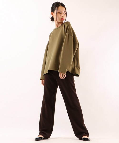 FUNALIVE（ファンアライブ）の「【Laliberte】　ダンボールニット素材　BIGシルエットプルオーバー（チュニック・レディース・レッド/マスタード/グレー/ブルー/カーキ/ブラック/オフホワイト・M/L）」の20枚目の写真