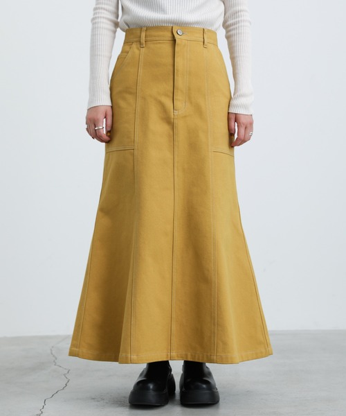 select MOCA（セレクトモカ）の「ステッチデザインフレアスカート（スカート・レディース・アイボリー/マスタード/チャコール・FREE）」の11枚目の写真