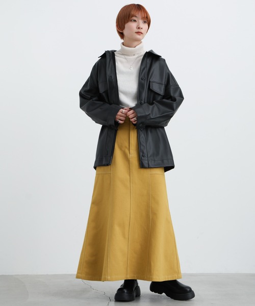 select MOCA（セレクトモカ）の「ステッチデザインフレアスカート（スカート・レディース・アイボリー/マスタード/チャコール・FREE）」の15枚目の写真