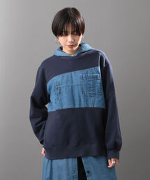 AVIREX | 【Women's】デニム コンビネーション スウェットシャツ/ DENIM COMBINATION SWEAT SHIRT / アヴィレックス / AVIREX(スウェット)