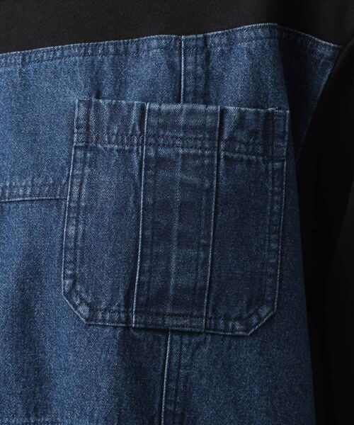 AVIREX(アヴィレックス)の「【Women's】デニム コンビネーション スウェットシャツ/ DENIM COMBINATION SWEAT SHIRT / アヴィレックス / AVIREX(スウェット・レディース・ブラック/ネイビー/ライトブルーグレー・FREE)」の8枚目の写真