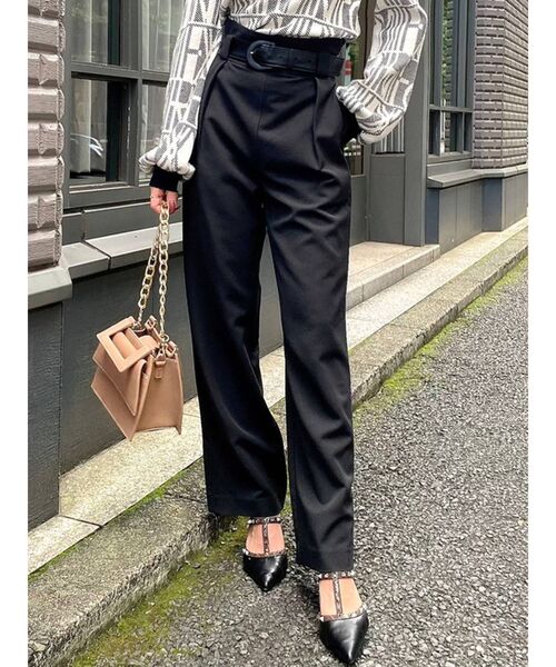 RESEXXY（リゼクシー）の「フロントタックワイドパンツ（その他パンツ・レディース・ブラック/ベージュ/ブルー・FREE）」の2枚目の写真