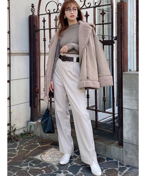 RESEXXY（リゼクシー）の「フロントタックワイドパンツ（その他パンツ・レディース・ブラック/ベージュ/ブルー・FREE）」の5枚目の写真