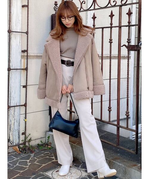 RESEXXY（リゼクシー）の「フロントタックワイドパンツ（その他パンツ・レディース・ブラック/ベージュ/ブルー・FREE）」の6枚目の写真