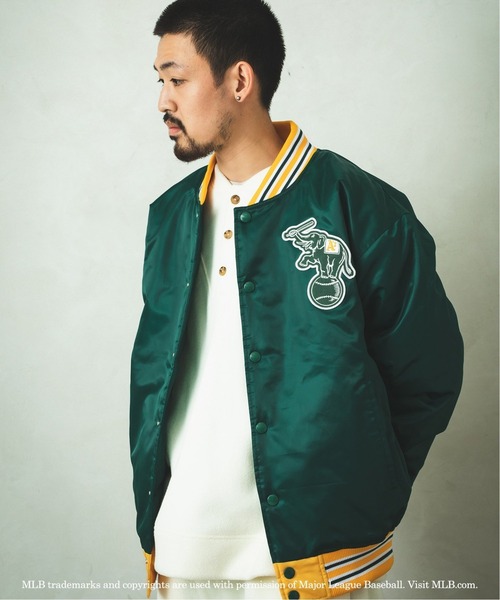 Fanatics(ファナティクス)の「【FANATICS / ファナティクス】JOURNAL STANDARD別注 サテン ジャケット MLB(スタジャン・メンズ・ブルー系その他/ネイビー/ブラウン/グリーン・MEDIUM/LARGE)」の3枚目の写真
