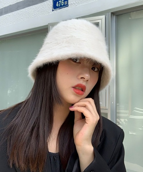 MANGROVE(マングローブ)の「ファーメトロハット(ハット・レディース・ホワイト/ライトグレー/ブラック/ベージュ/テラコッタ・FREE)」の21枚目の写真